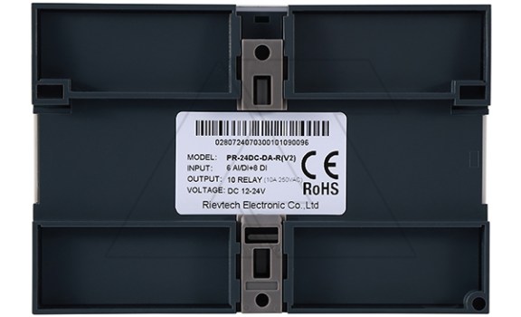 Программируемый логический контроллер PR-24DC-DA-R, 12_24VDC, 14DI(6AI), 10RO, RTC, RS232, RS485, ЖКИ Rievtech даташит схема