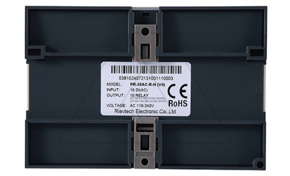 Программируемый логический контроллер PR-26AC-R-N, 110_240VAC, 16DI, 10 RO, RTC, SD, RS485, Ethernet, ЖКИ Rievtech даташит схема