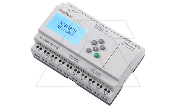 Программируемый логический контроллер PR-26DC-DAI-RT-N, 12_24VDC, 16DI(12AI), 2TO, 8RO, RTC, SD, RS485, Ethernet, ЖКИ Rievtech даташит схема