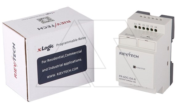 Программируемый логический контроллер PR-6DC-DA-R, 12_24VDC, 4DI(4AI), 2RO, RTC, RS232, нерасширяемый Rievtech даташит схема