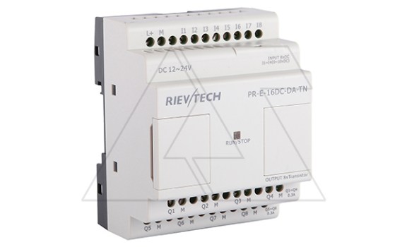 Модуль расширения PR-E-16DC-DA-TN, 12_24VDC, 8DI(4AI), 8TO, для ПЛК серий SR и PR Rievtech даташит схема