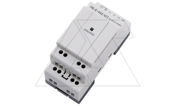 Модуль расширения PR-E-AI-V/I, 12_24VDC, 4AI, 0-10V, 0/4-20mA, для ПЛК серий SR и PR Rievtech даташит схема