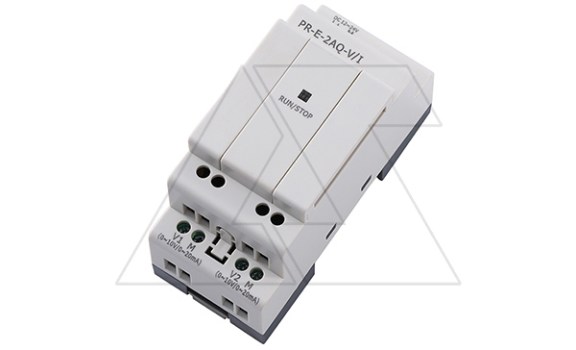 Модуль расширения PR-E-AQ-VI, 12_24VDC, 2AO, 0-10V, 0/4-20mA, для ПЛК серий SR и PR Rievtech даташит схема