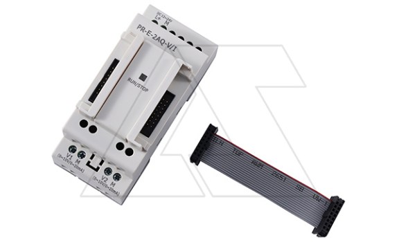 Модуль расширения PR-E-AQ-VI, 12_24VDC, 2AO, 0-10V, 0/4-20mA, для ПЛК серий SR и PR Rievtech даташит схема