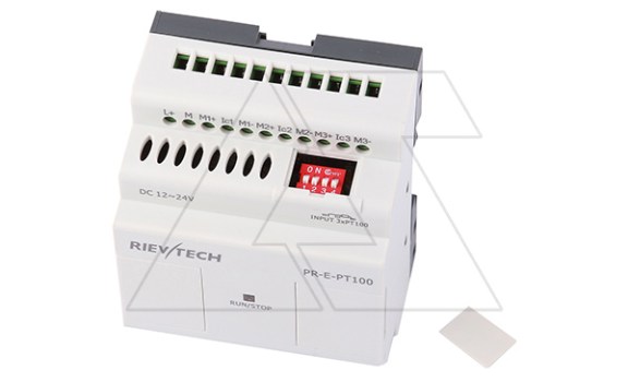 Модуль расширения PR-E-PT100, 12_24VDC, 3xPt100, -50°C_+300°C, для ПЛК серий SR и PR Rievtech даташит схема