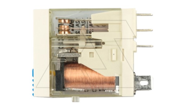 Реле RFT1CO024LT, 1CO, 12A(250VAC/30VDC), 24VDC, мех. индикация, тест-кнопка с блокировкой, LED Shenler даташит схема