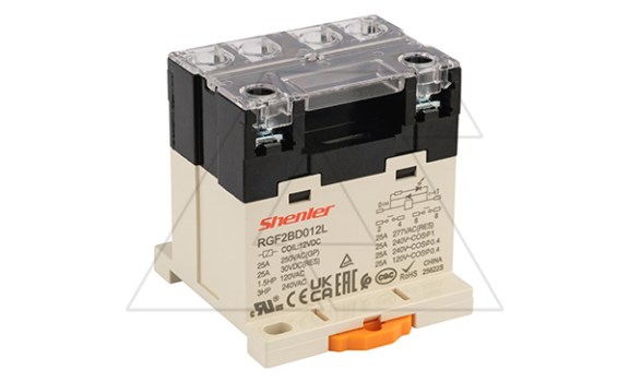 Реле RGF2BD012L, 2NO, 25A, (277VAC/30VDC), 12VDC, LED фото