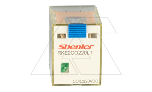 Реле RKE2CO220LT, 2CO, 7A(250VAC/30VDC), 220VDC, мех. индикация, тест-кнопка с блокировкой, LED Shenler даташит схема