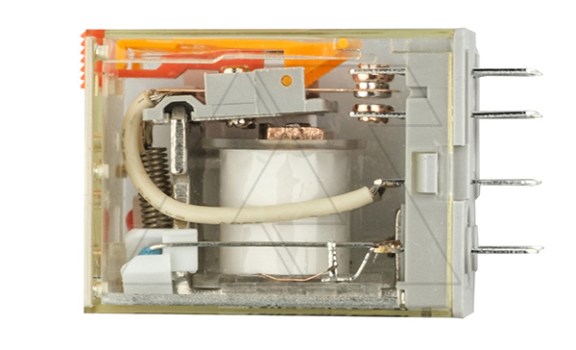 Реле RKE2CO524LT, 2CO, 7A(250VAC/30VDC), 24VAC, мех. индикация, тест-кнопка с блокировкой, LED Shenler даташит схема
