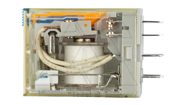 Реле RKE4CO012LT, 4CO, 5A(250VAC/30VDC), 12VDC, мех. индикация, тест-кнопка с блокировкой, LED Shenler даташит схема