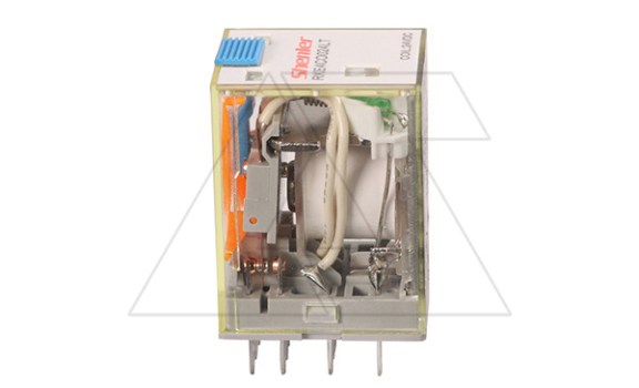 Реле RKE4CO024LT, 4CO, 5A(250VAC/30VDC), 24VDC, мех. индикация, тест-кнопка с блокировкой, LED Shenler даташит схема