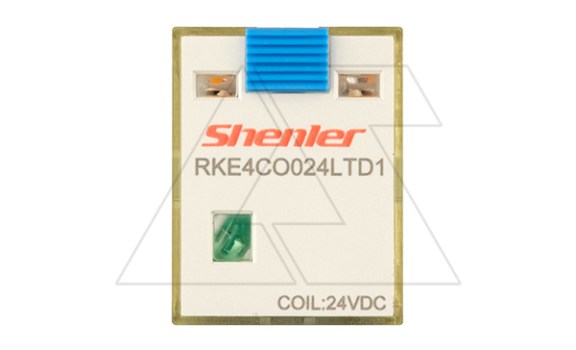 Реле RKE4CO024LTD1, 4CO, 5A(250VAC/30VDC), 24VDC, мех. индикация, тест-кнопка с блокировкой, диод +A1/-A2, LED Shenler даташит схема