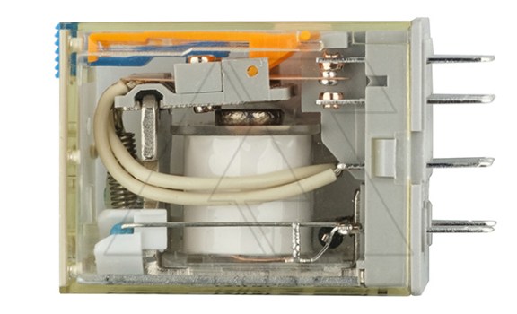 Реле RKE4CO220LTD1, 4CO, 5A(250VAC/30VDC), 220VDC, мех. индикация, тест-кнопка с блокировкой, диод +A1/-A2, LED Shenler даташит схема