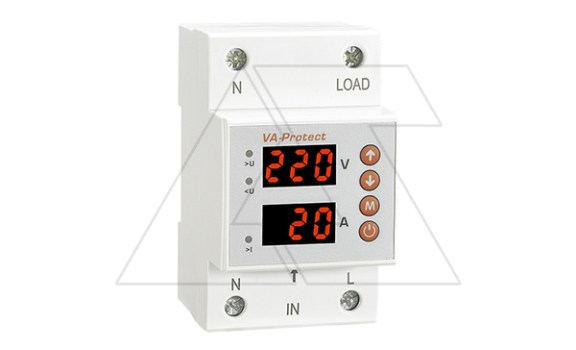 Реле контроля напряжения и тока RM-MVA/50 1NO+N, 50A, 220VAC, Umin(120_210V)/Umax(220_300V), Imin/Imax(16_50A), 0.1_0.5s/5_600s, LED-дисплей, 3M фото
