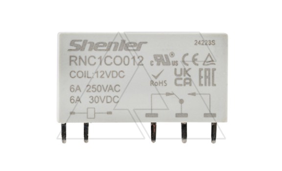 Реле RNC1CO012, 1CO, 6A(250VAC/30VDC), 12VDC, для печатных плат и цоколей SNB05/SNC05, IP60 фото