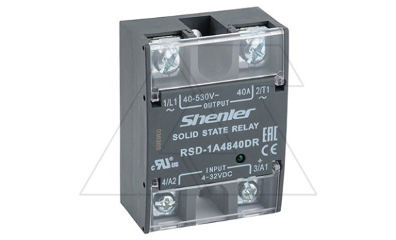 Реле твердотельное RSD-1A4840DR, однофазное, мгновенное переключение, 1NO, 40А(40_530VAC), 4_32VDC, W=45mm фото