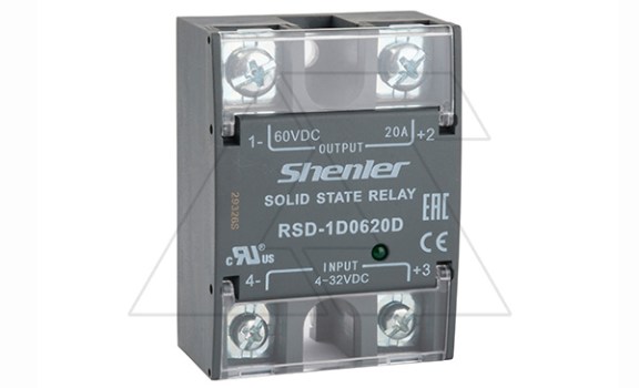 Реле твердотельное RSD-1D0620D, однофазное, 1NO, 20А(7_48VDC), 4_32VDC, W=45mm фото
