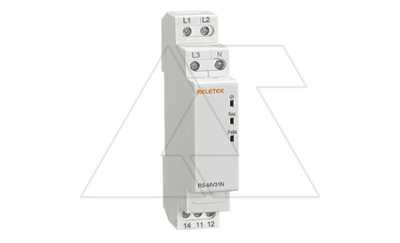 Реле контроля фаз RS-MV31N/230, 3P+N L-N 230V, 1CO, 8A(250VAC), обрыв, чередование, 1M фото