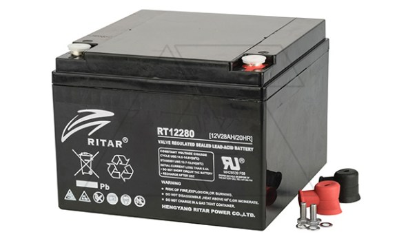 Батарея аккумуляторная Ritar RT12280, F3(M5), 12V/28Ah, 125x166x176 HxLxW, 8.1kg, 6-8 лет фото