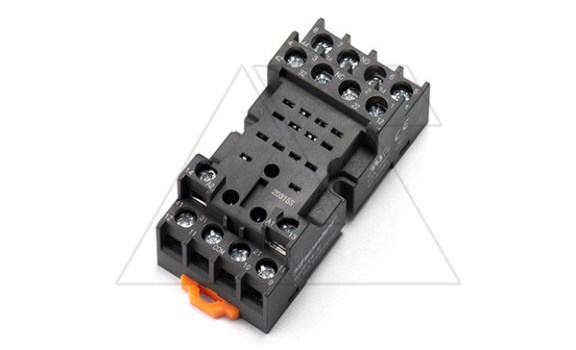 Цоколь SKF14-E, 10A(300V), винтовой зажим, черный, на рейку DIN35/панель, для RKE, RKF, R4N, MY4, 55.34, KMY4, PT4, RCM5 фото