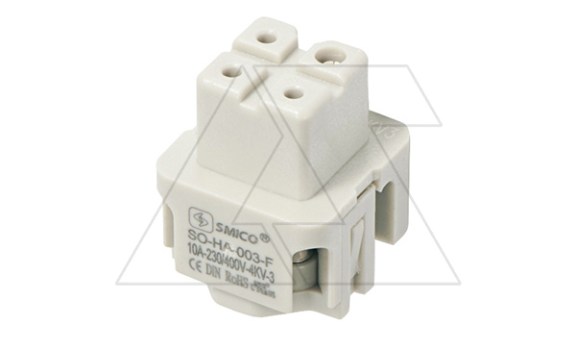 Вставка контактная, размер H3A, тип гнездо, 3P+PE, 10A, 230/400V, винтовой зажим фото