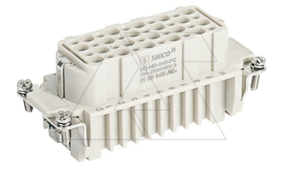 Корпус вставки контактной, размер H16B, тип гнездо, 40P+PE, 10A, 250V, обжимной контакт фото