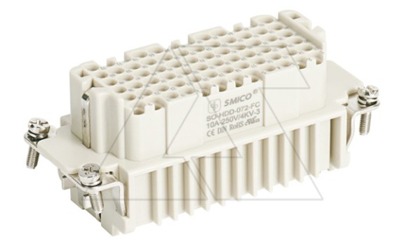 Корпус вставки контактной, размер H16B, тип гнездо, 72P+PE, 10A, 250V, обжимной контакт фото