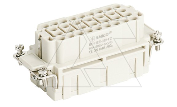 Корпус вставки контактной, размер H16B, тип гнездо, 32P+PE, 16A, 500V, обжимной контакт фото