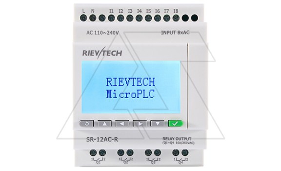 Программируемый логический контроллер SR-12AC-R, 110_240VAC, 8DI, 4RO(10A), RTC, Ethernet, ЖКИ фото