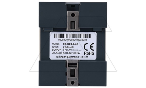 Программируемый логический контроллер SR-12DC-DA-R, 12_24VDC, 8DI(4AI/0_10V), 4RO(10A), RTC, Ethernet, ЖКИ Rievtech даташит схема