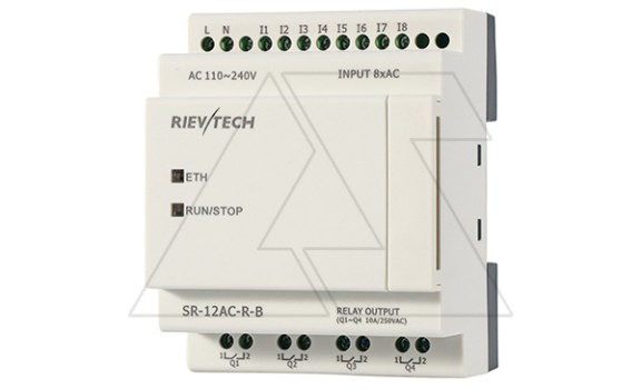 Программируемый логический контроллер SR-12DC-DA-R-B, 12_24VDC, 8DI(4AI/0_10V), 4RO(10A), RTC, Ethernet, без ЖКИ фото