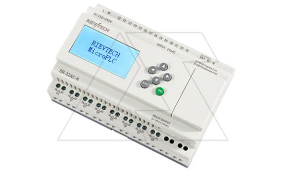 Программируемый логический контроллер SR-22AC-R, 110_240VAC, 14DI, 8RO(10A), RTC, Ethernet, ЖКИ Rievtech даташит схема