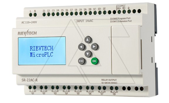 Программируемый логический контроллер SR-22AC-R, 110_240VAC, 14DI, 8RO(10A), RTC, Ethernet, ЖКИ фото