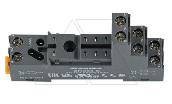 Цоколь SRC08-E, 10A(300V), винтовой зажим, черный, на рейку DIN35/панель, для R2G1CH, R2G2CH, RM84, RM85, RM87L, RM87P, RMP84, RMP85, 41.52, 41.61, 41 Shenler даташит схема