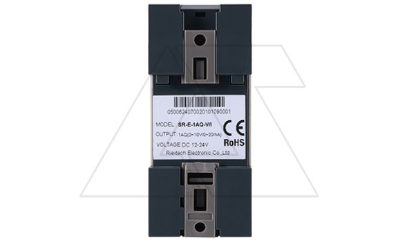 Модуль расширения SR-E-AQ-V/I, 12_24VDC, 1AO(0_10V, 0/4_20mA, res:0.01V/0.02mA), для ПЛК серий SR и PR Rievtech даташит схема