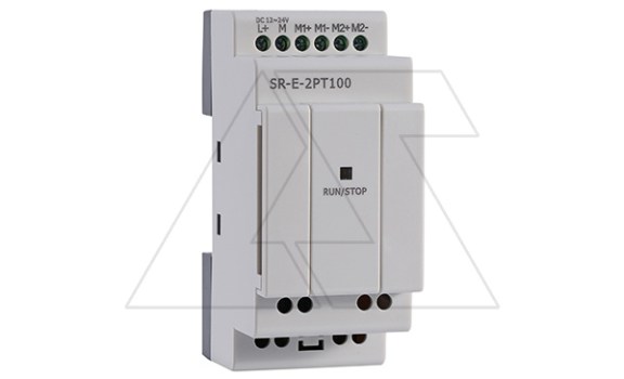 Модуль расширения SR-E-PT100, 12_24VDC, 2xPt100, -50°C_+200°C, 0.3°(10bits), для ПЛК серий SR и PR Rievtech даташит схема