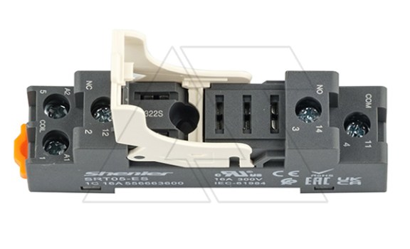 Цоколь SRT05-ES+SR20L, 16A(300V), с фиксатором, винтовой зажим, черный, на рейку DIN35/панель, для RFT1CO, 46.61, G2R-1, KRI1 Shenler даташит схема