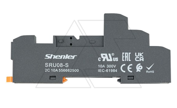 Цоколь SRU08-S, 10A(300V), пружинный зажим, черный, на рейку DIN35, для RFT2CO, 46.52, G2R-2, KRI2 фото