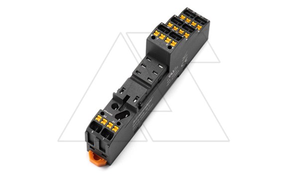 Цоколь SRU08-ST, 10A(300V), push-in, черный, на рейку DIN35, для RFT2CO, 46.52, G2R-2, KRI2 Shenler