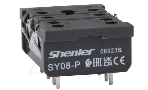 Цоколь SY08-P, 10A(300V), для печатных плат, черный, для RKE2, RKF2, R2N, MY2, 55.32, KMY2, PT2, RCM2 фото