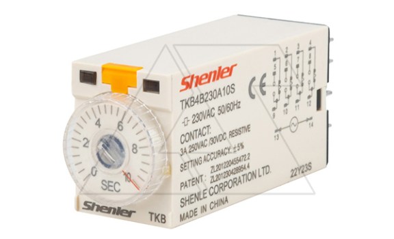 Реле времени TKB4B230A10S, 4CO, 5A, 230VAC, задержка включения, LED, 0.5s-10s±5%, монтаж в цоколь SKF14 фото