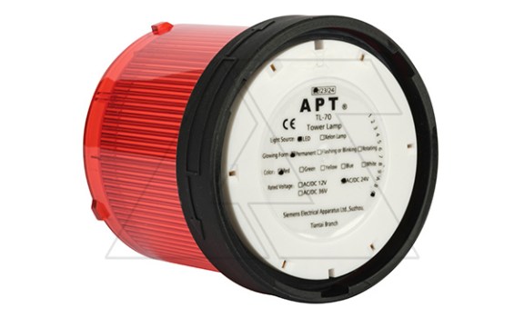Модуль мигающего света TL-70, красный, LED, 24VAC/DC, d=70mm, IP65 APT даташит схема