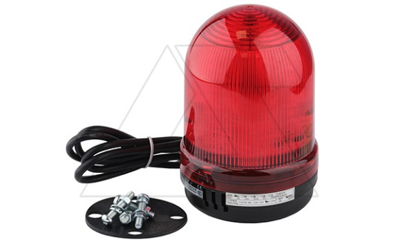 Колонна сигнальная (маяк) TL-90 в сборе, красный, мигающий, 220VAC/≤33mA, IP65, d=90mm, нижнее подключение фото
