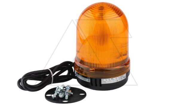 Колонна сигнальная (маяк) TL-90 в сборе, желтый, мигающий, 220VAC/≤33mA, IP65, d=90mm, нижнее подключение фото