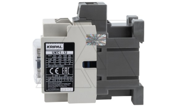 Контактор UKC1-12-11-110AC, 3P, 12A(AC-3), 25A(AC-1), 5.5kW(400VAC), Uк=110VAC, 1NO+1NC Kripal даташит схема