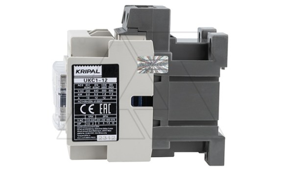 Контактор UKC1-12-11-230AC, 3P, 12A(AC-3), 25A(AC-1), 5.5kW(400VAC), Uк=230VAC, 1NO+1NC Kripal даташит схема