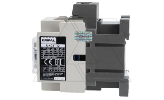 Контактор UKC1-12-11-400AC, 3P, 12A(AC-3), 25A(AC-1), 5.5kW(400VAC), Uк=400VAC, 1NO+1NC Kripal даташит схема