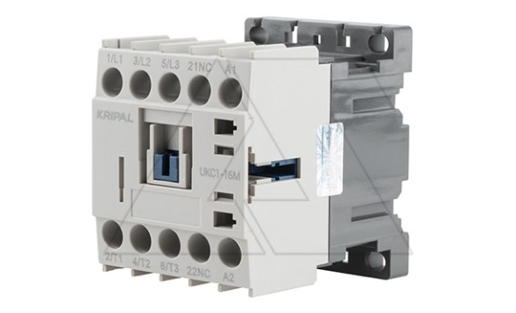 Мини-контактор UKC1-16M-01-230AC, 3P, 16A(AC-3), 20A(AC-1), 7.5kW(400VAC), Uк=230VAC, 1NC фото