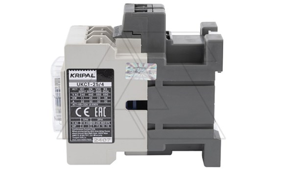 Контактор UKC1-25/4-00-230AC, 4P, 25A(AC-3), 32A(AC-1), 11kW(400VAC), Uк=230VAC Kripal даташит схема