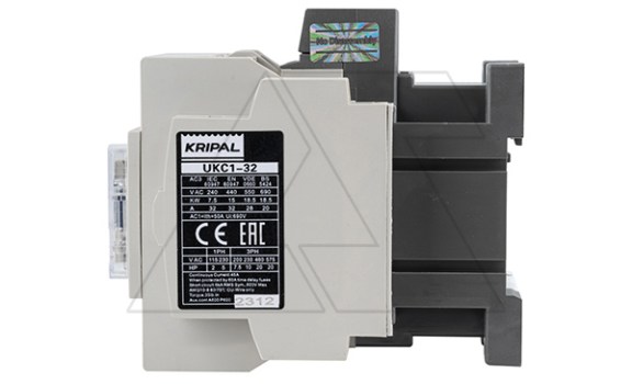 Контактор UKC1-32-22-110AC, 3P, 32A(AC-3), 50A(AC-1), 15kW(400VAC), Uк=110VAC, 2NO+2NC Kripal даташит схема